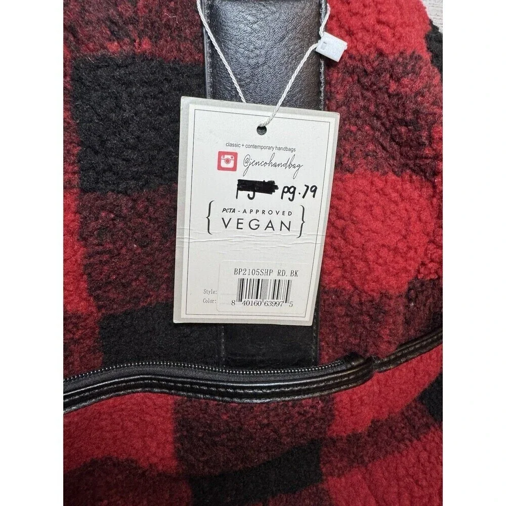 Jen & Co. HATTIE Sherpa Guitar Backpack In Red Black